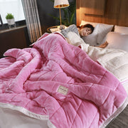 Fleece Blankets And Throws Thick Warm Winter Blankets Home Super Soft Duvet Luxury Solid Blankets On Twin Bedding